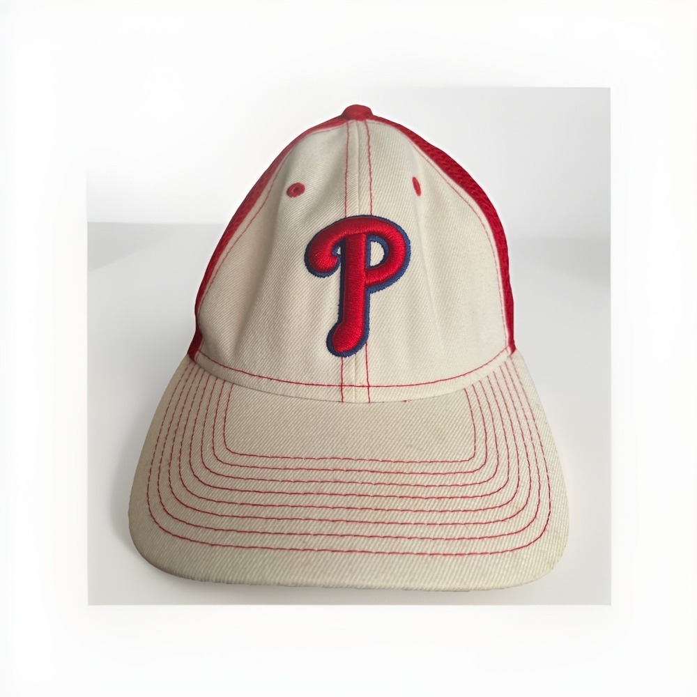 New Era Phillies MLB 9Forty Baseball Cap Hat White/Red Stitch Snapback